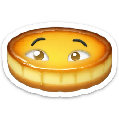 flan with dollars eyes sticker
