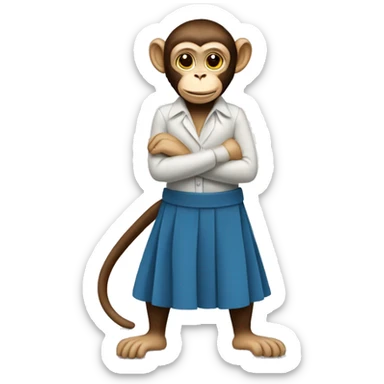a monkey doing cartweel with a skirt on sticker