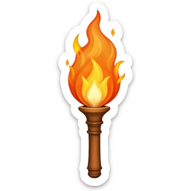 torch with flame sticker