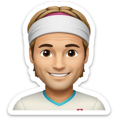 roger federer with head band sticker