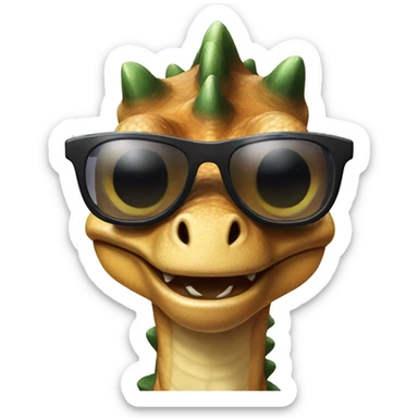 dinosaur with sunglasses  sticker