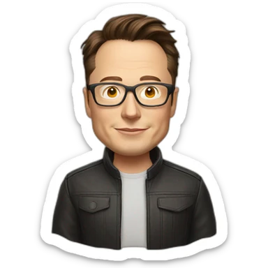 elon musk with spectacles sticker