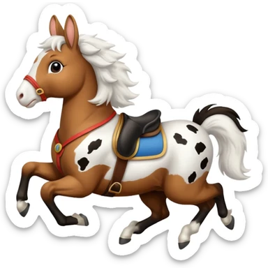 Rabbit riding galloping horse sticker