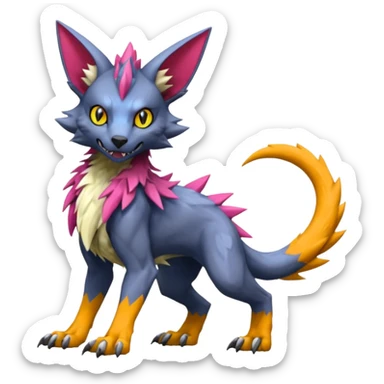 Colorful Lykoi-Sergal-Wargreymon-Pokémon-Digimon-Fakémon-fusion-hybrid-creature sticker