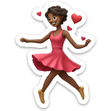 Twirling with hearts sticker