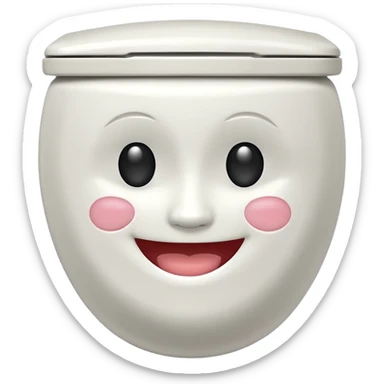 toilet with a face sticker
