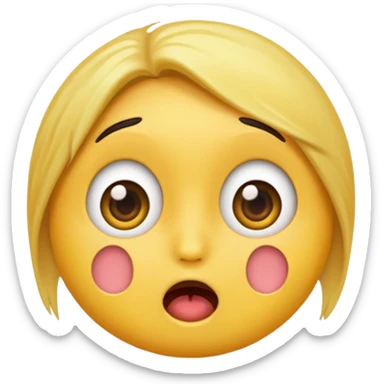 A normal shocked emoji (the one with the blush) and don't have the eyebrow make it yellow based like apple face emojis sticker