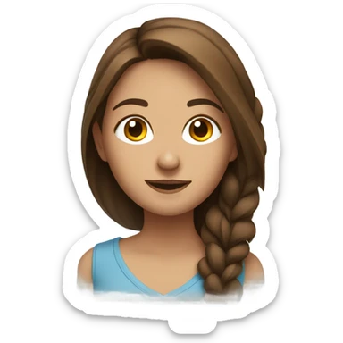 Brown haired girl lazy sticker