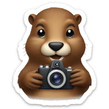 beaver with a camera sticker