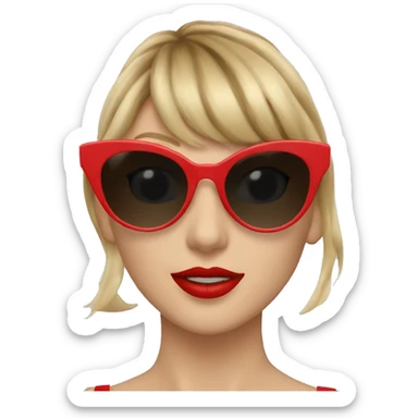 taylor swift red cateye sunglasses sticker
