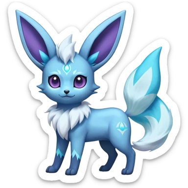 Fluffy celestial Glaceon-Espeon-Umbreon-hybrid, full body sticker