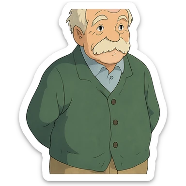 elderly white grandfather sticker