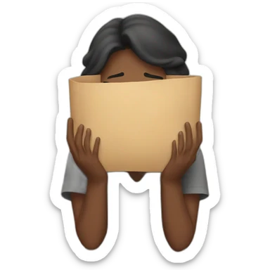hiding face with hands sticker