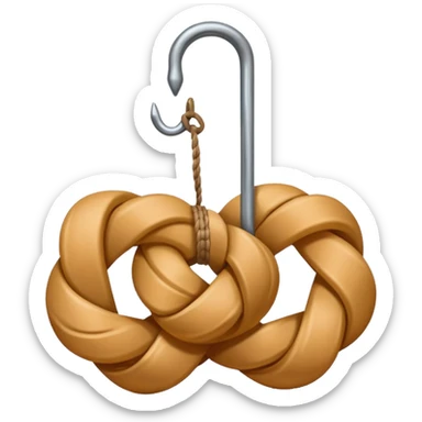 knot a rope to a metal hook sticker