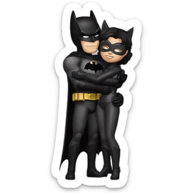 Batman hugs catwoman sticker