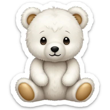 Adorable white  teddy bear sticker