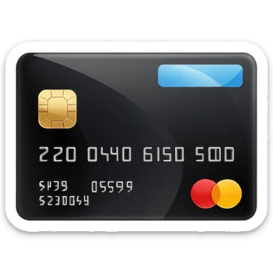 black credit card, no text, no numbers sticker