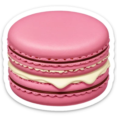 pink macaroon with cream filling sticker