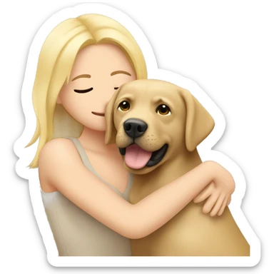 Labrador beige in Blonde Woman hug  sticker