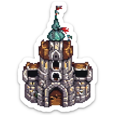 castle pixel art style sticker