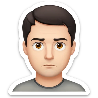 German man with short dark hair, serious expression sticker