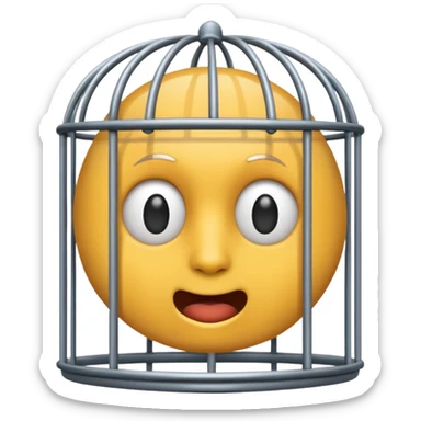 a emjoi face in a cage sticker