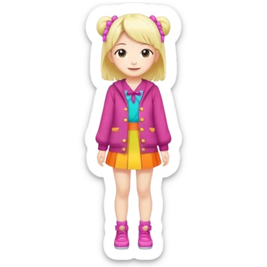 Kawaii girl Japanese full body sticker