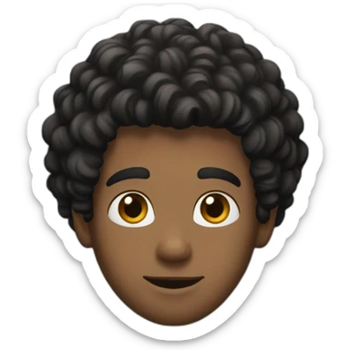 a guy with a curly black hair, and a black shirt  sticker