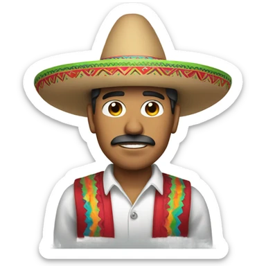  Mexican man wearing a sombrero sticker