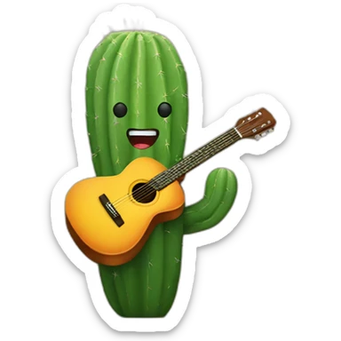 Cactus playing guitar sticker