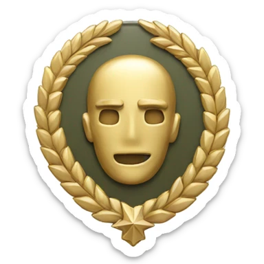 gold military badge sticker