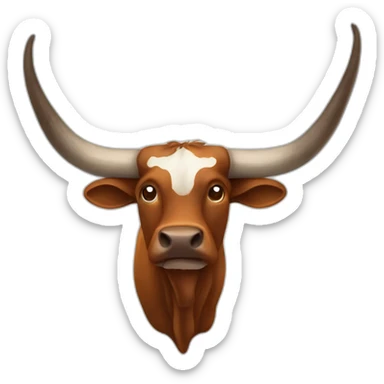 bull, Texas Longhorn, brindle, ridiculously long horns, full body sticker
