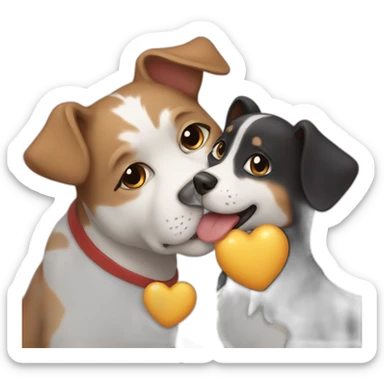 Cat kiss dog sticker