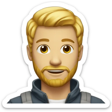 blonde 25 year old man with a face beard sticker