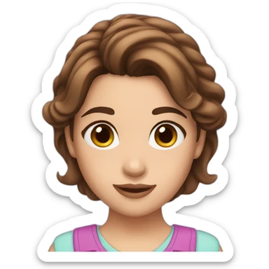 violetta girl brown hair sticker