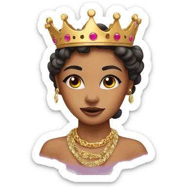 Sassy girl jaguar with crown sticker