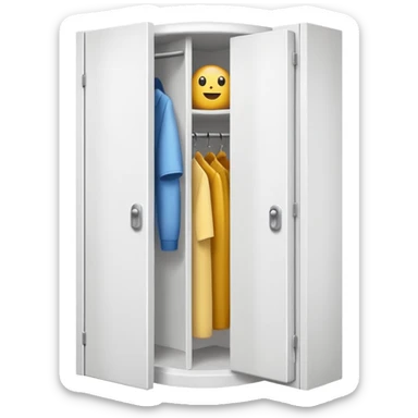 white corner closet with doors emoji style  sticker