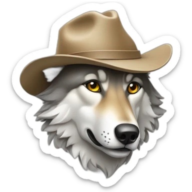 Loup avec un chapeau  sticker