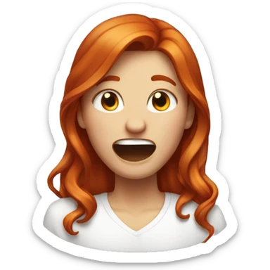 Redhead cry laughing emoji sticker
