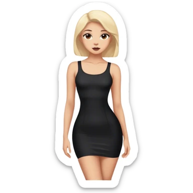 Tight and short black bodycon dress sticker