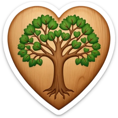 heart with a tree motif sticker