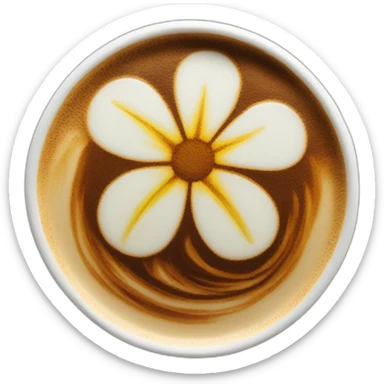 latte art of flower sticker