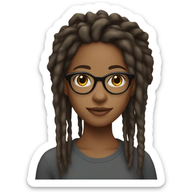 black girl teenager with locs and glasses sticker