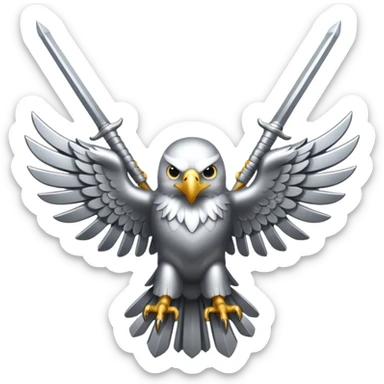 Silver eagle with crossed sabers sticker