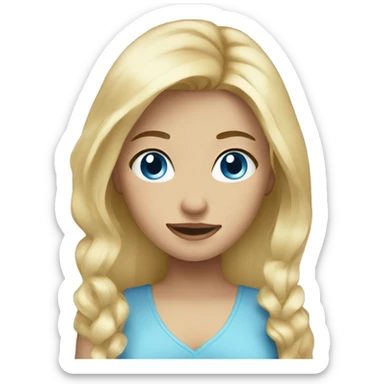 blond hair blue eyes girl sticker