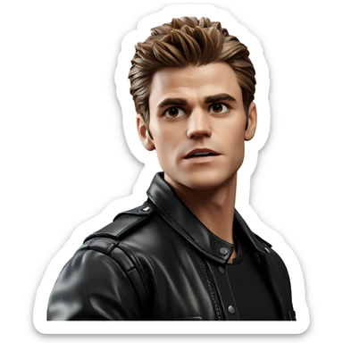 mysterious boy in leather jacket sticker