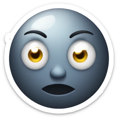 moon crazy face sticker