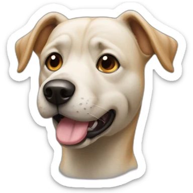 Un chien avec une crotte sur la tête sticker