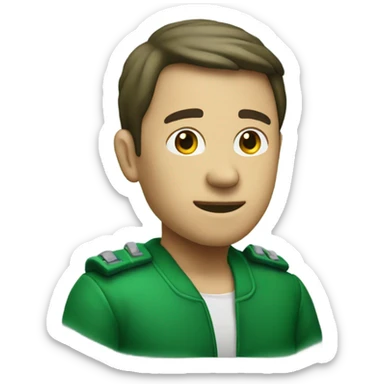 the regular party emoji but in a green/dark green color sche sticker