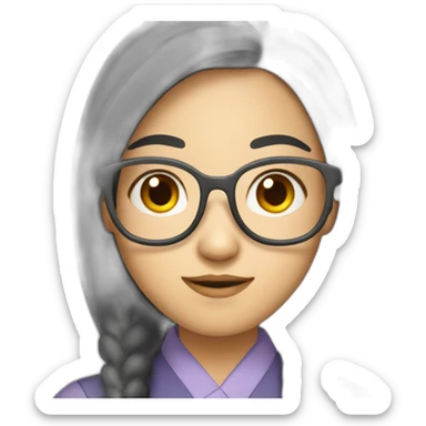 Asian Female maths genius sticker